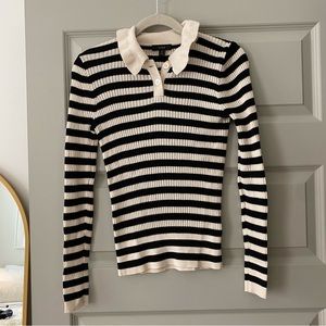 Jcrew Striped Knit Polo